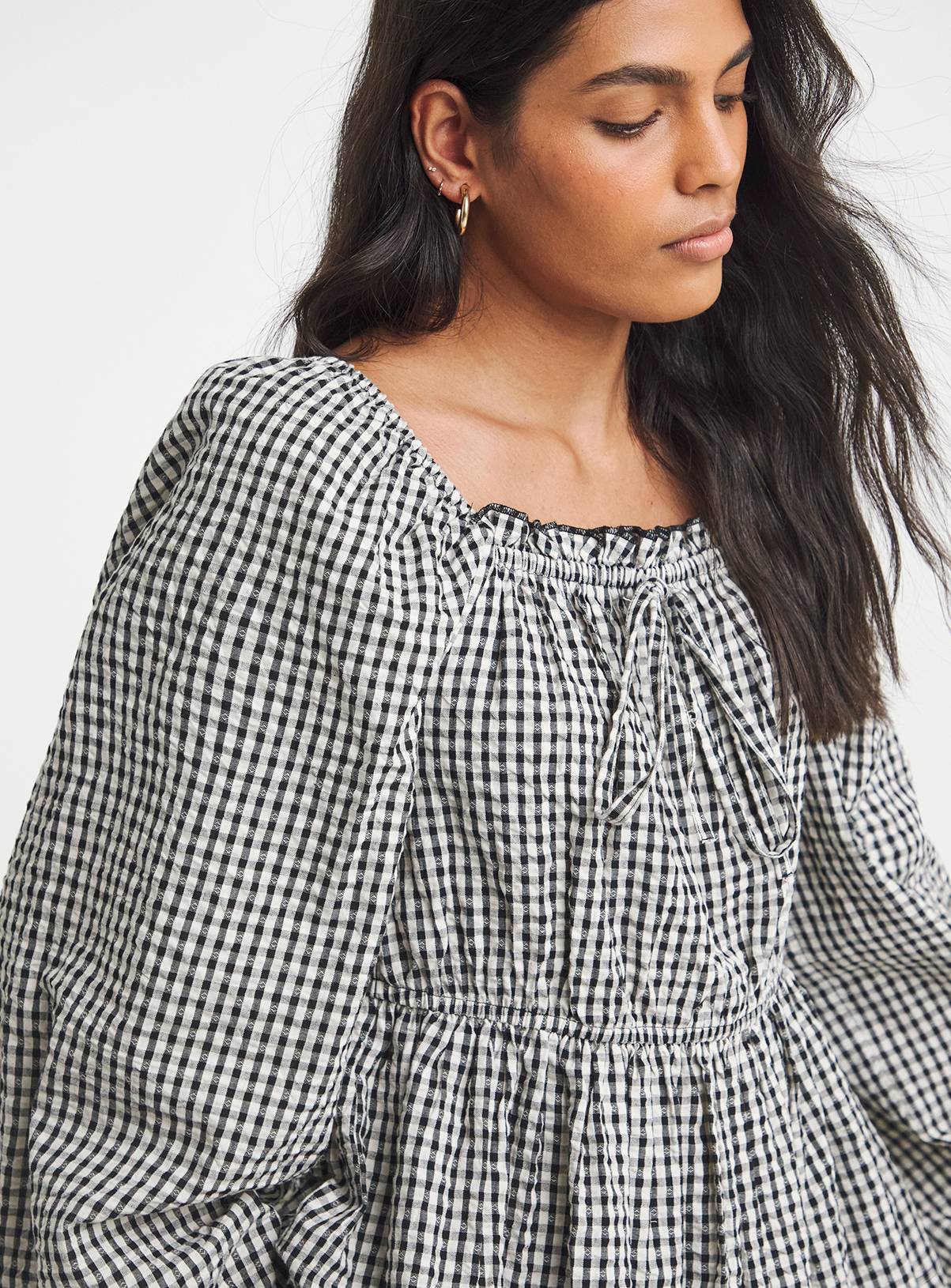SIMPLY BE Gingham Square Neck Blouse 20 - Image 3